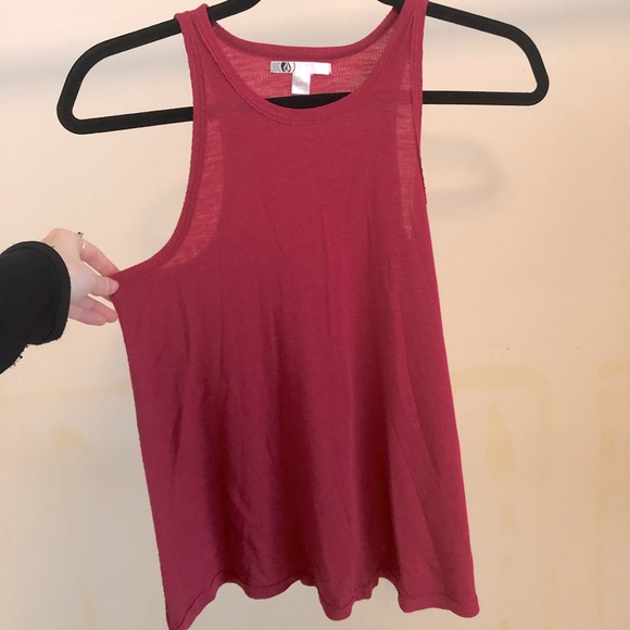 Volcom Red Racerback Tank Top - Picture 6 of 7